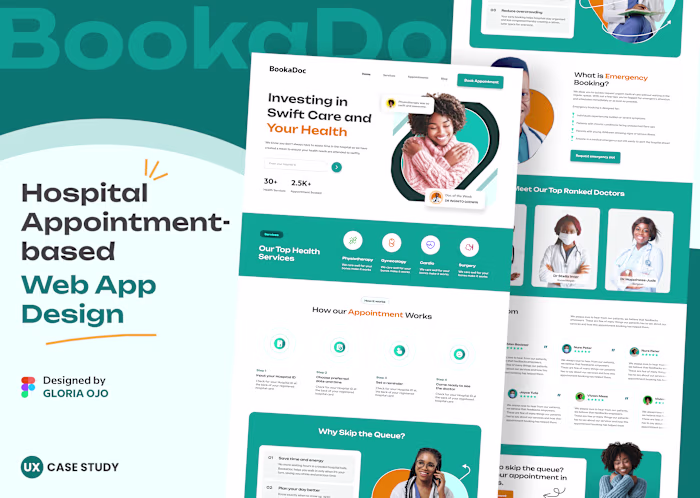 BookaDoc - Hospital appointment webapp | UX CASE STUDY