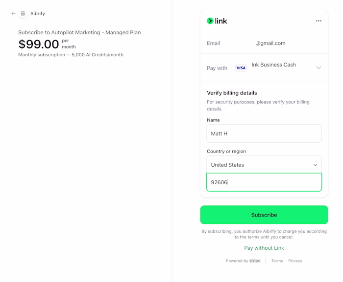 Integrate payment methods such as