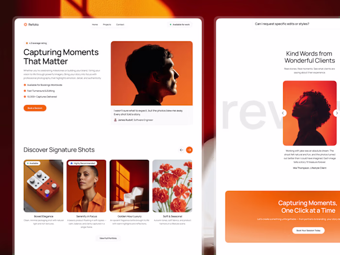 Refolio Photography Website Template