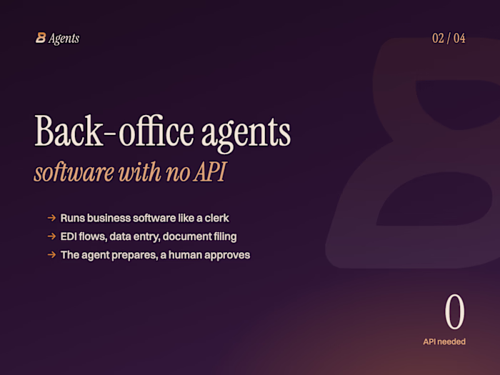 Back-office agent for business software