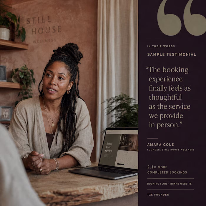 Concept testimonial design created for