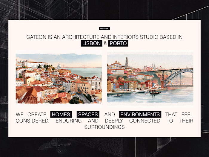 Studio section for Gateon, a interior design and architectur...