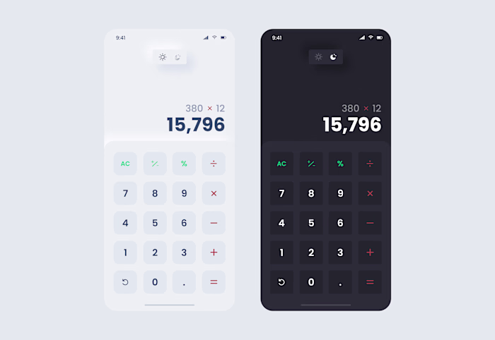 Calculator app UI
