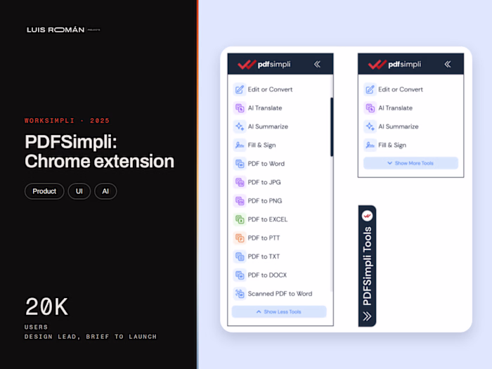 PDFSimpli Chrome Extension: from a brief to 20,000 users