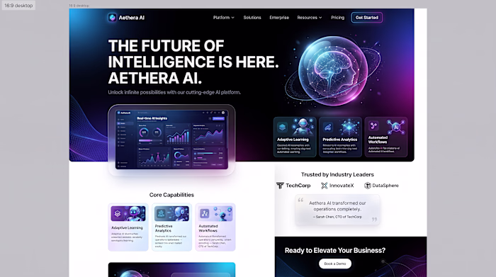 Aethera AI Modern SaaS Platform