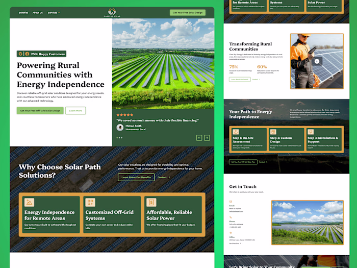 Harvest Solar 🌾 | Rural Solar Company Website Design