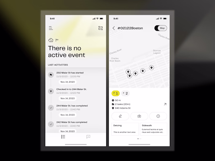 Snow & ice management SaaS - Mobile app