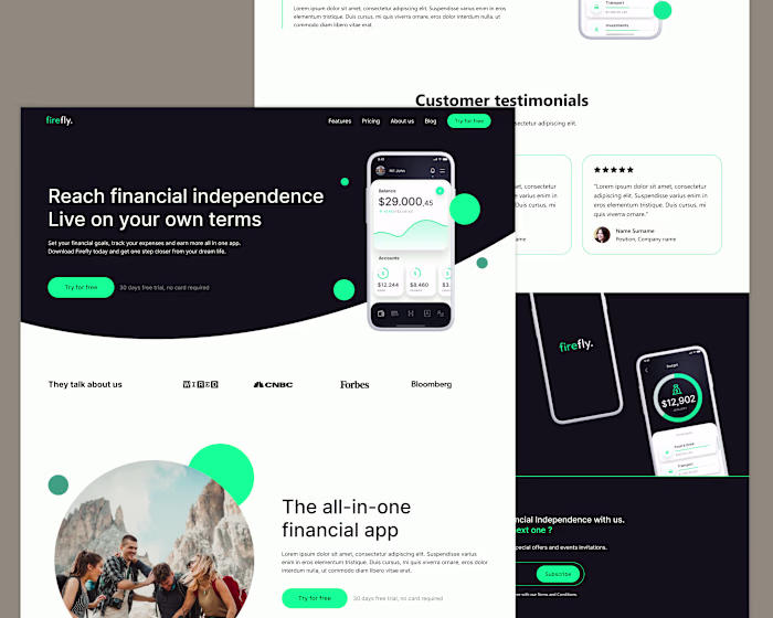 Fintech landing page (Firefly)