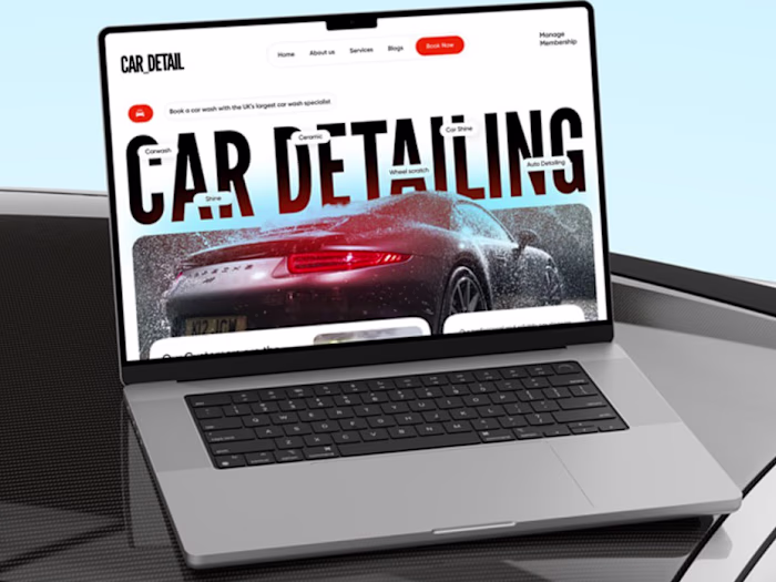 Carwash Website Landing page UI Design by Sohan Talukder for Ol…