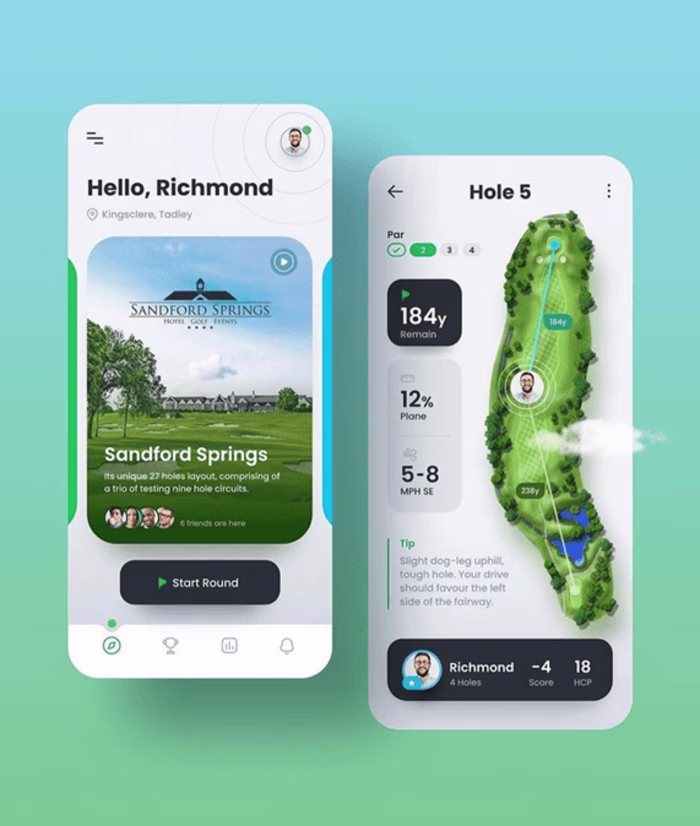 UI Design - Golf Course App
