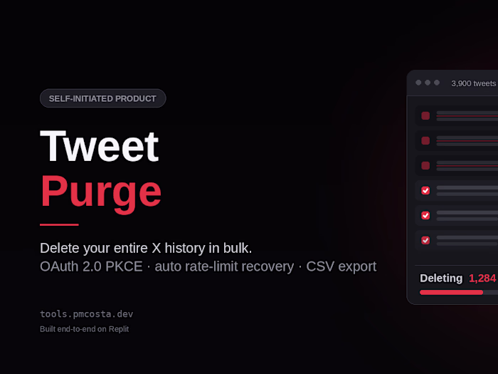 Tweet Purge — Bulk X (Twitter) Deletion Tool