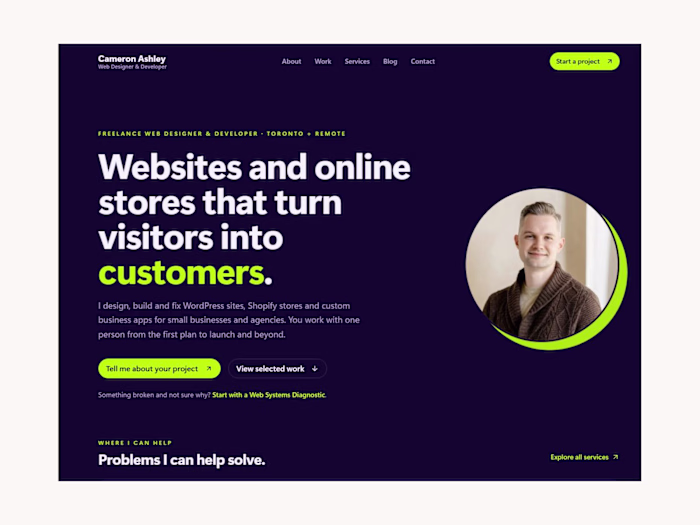 Cameron Ashley — Custom-Coded Portfolio Website