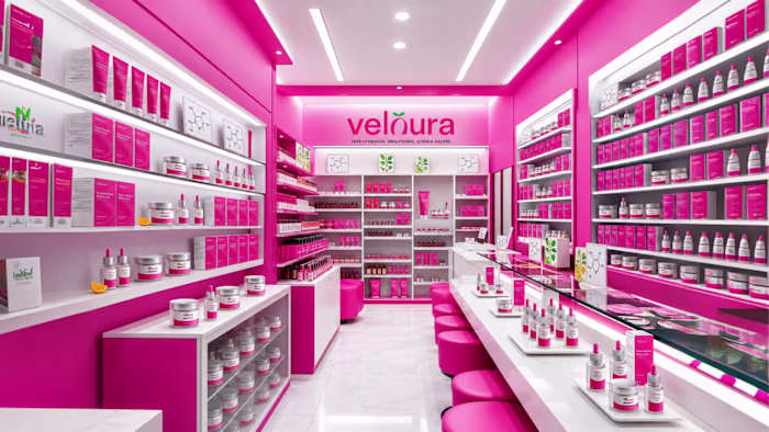 Veloura: Skincare Brand Identity and Retail System