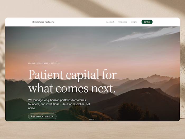 Brookmere Partners · Wealth management Framer template