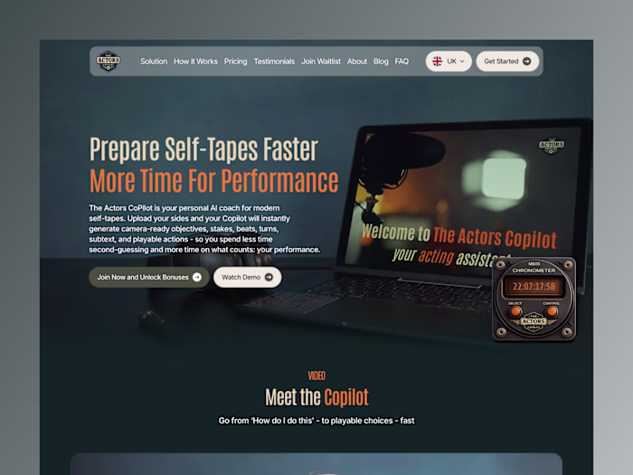 AI SaaS Platform Development for The Actors Copilot