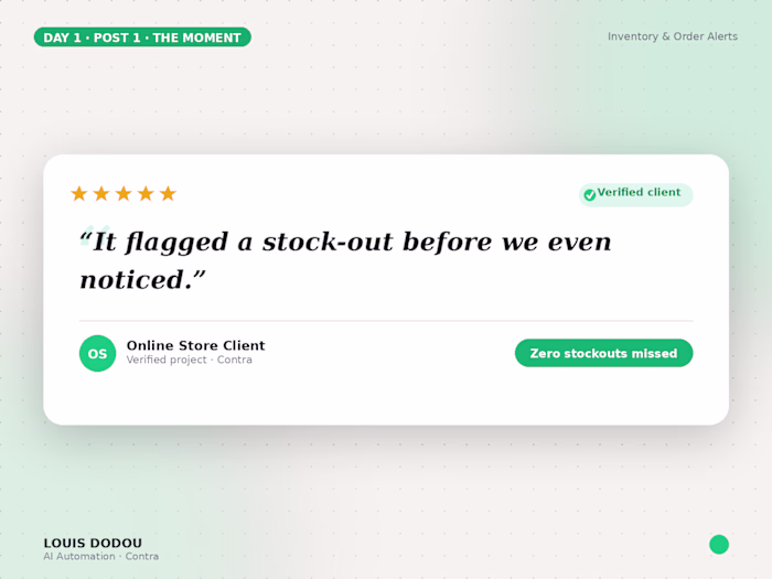 “It flagged a stock-out before