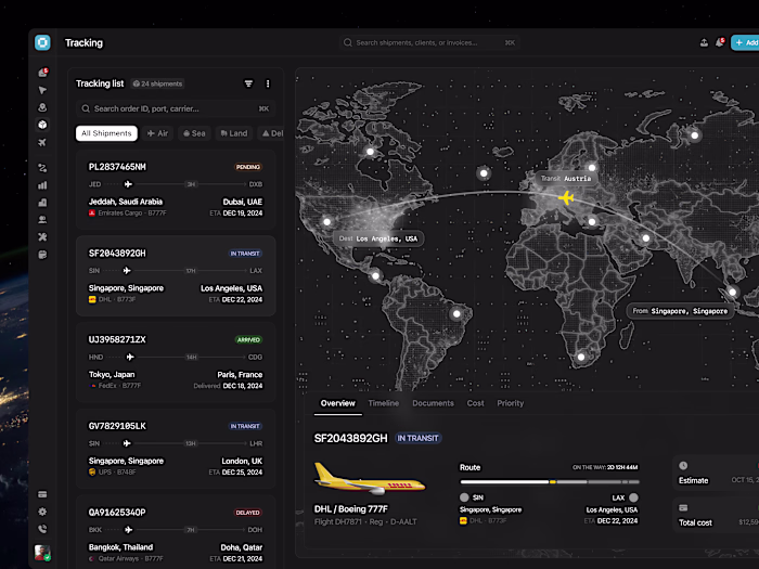 Shipping Logistics Dashboard Design