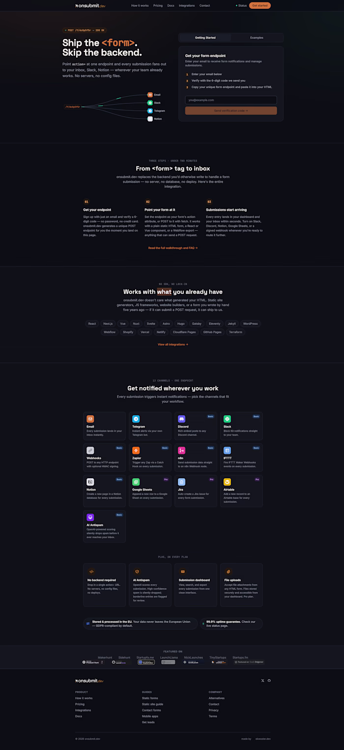onsubmit.dev (https://onsubmit.dev) is a SaaS