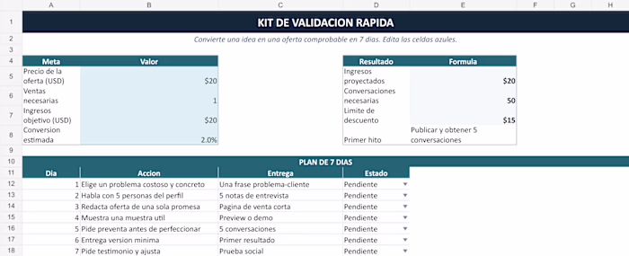 Micro-Business Validation Toolkit — Demo
Self-initiated