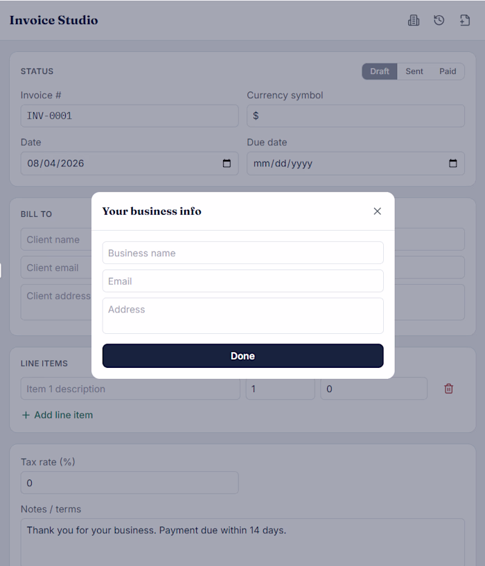 Built a custom invoicing tool