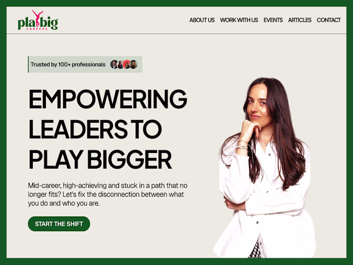 Redesign for business coach - Play Big Careers