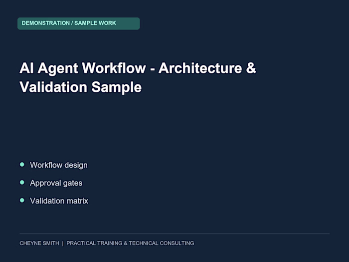 AI Agent Workflow - Architecture & Validation Sample