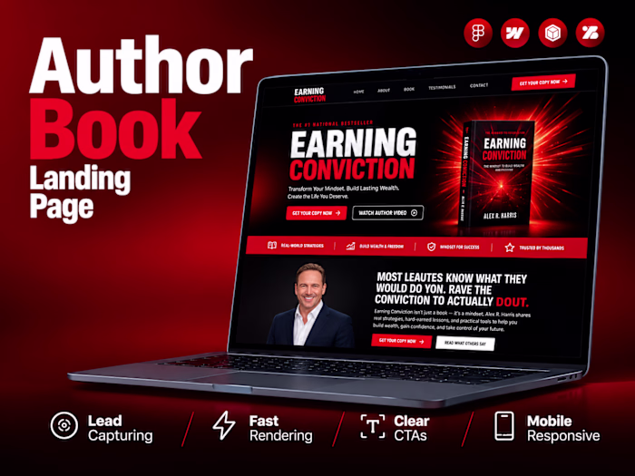 Landing Page for 'Earning Conviction' Book Launch