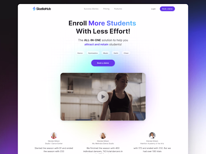 StudioHub.ai - Landing page design