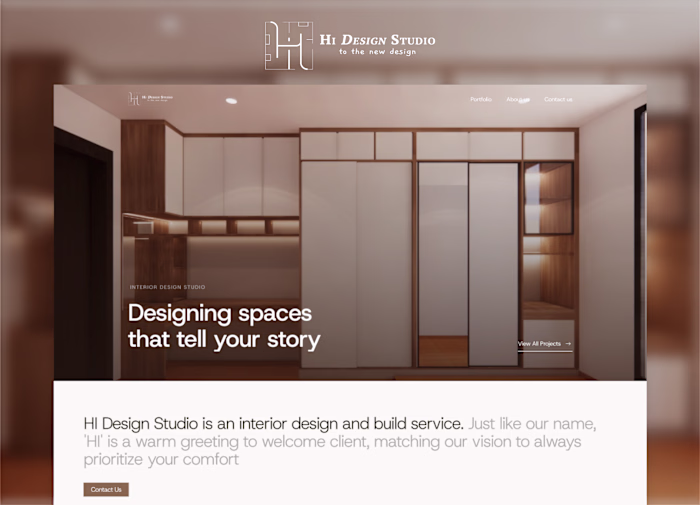 HI Design Studio Portfolio Website Creation