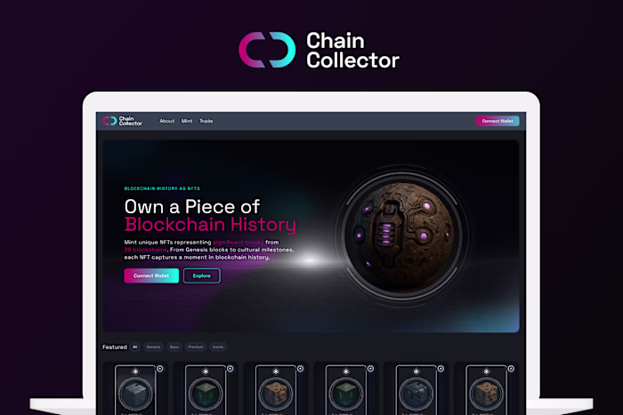 UI/UX Design for ChainCollector NFT Marketplace