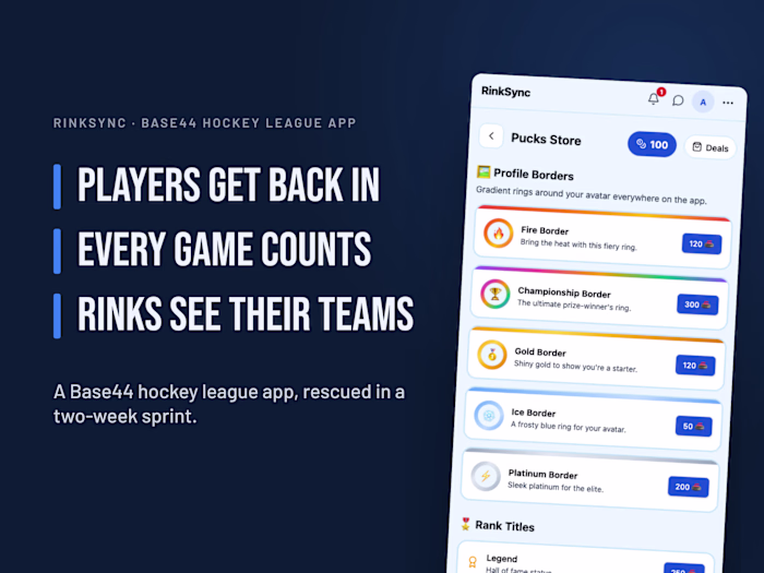 RinkSync: A Hockey League App Players Can Get Into Again