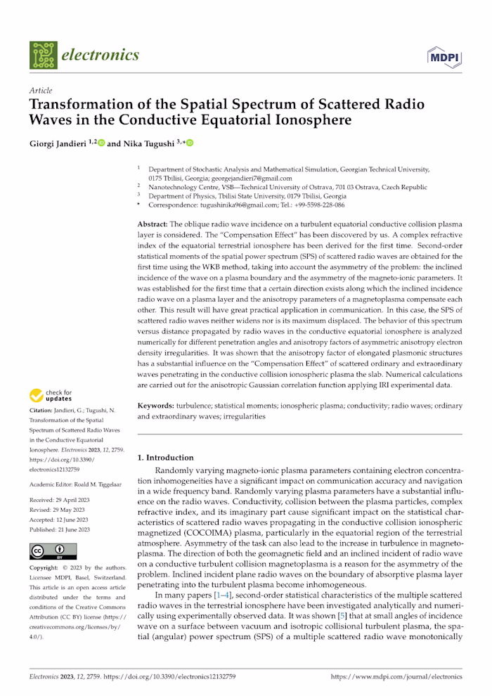 Transformation of the Spatial Spectrum of Scattered Radio Waves 