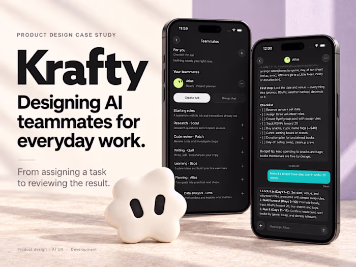 Krafty — Designing an AI Workspace for Everyday Delegation