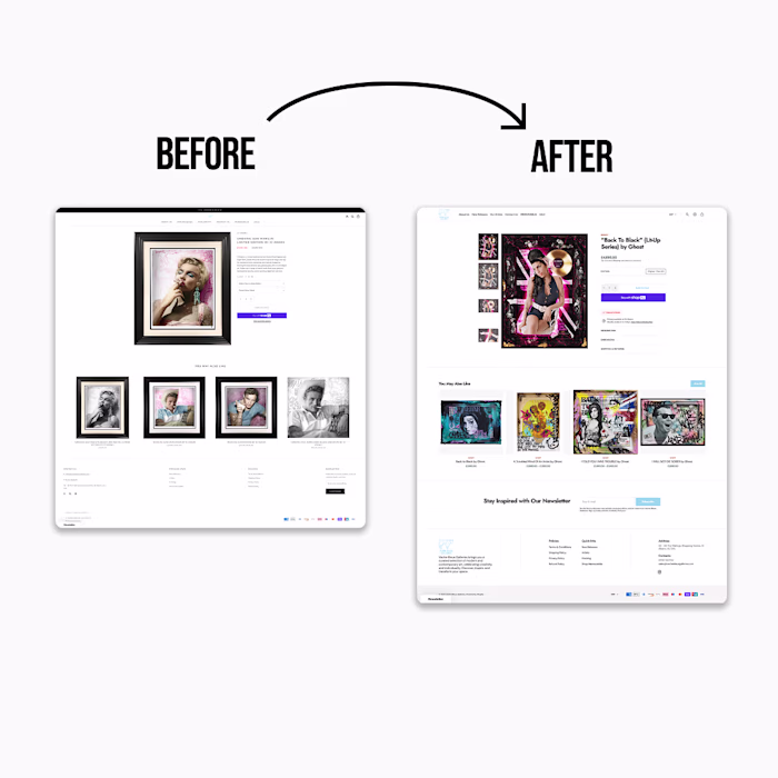 before and after art gallery