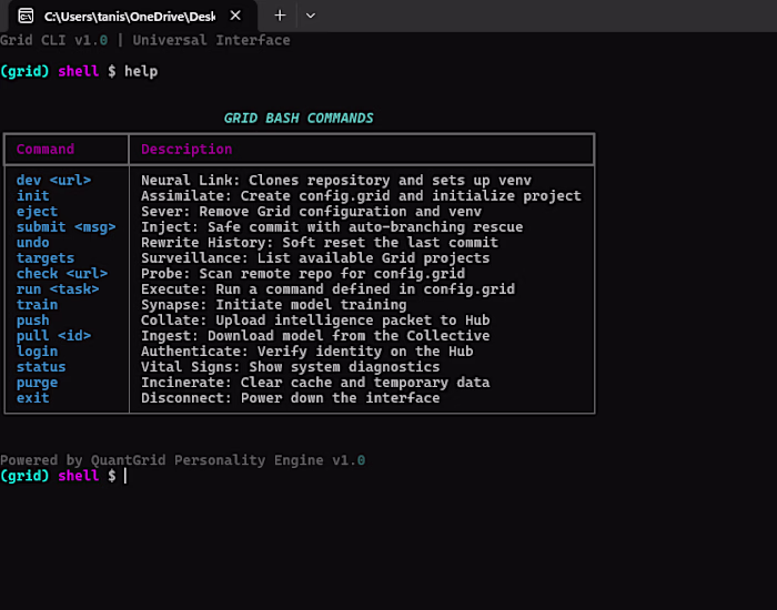 Grid CLI is a terminal-first