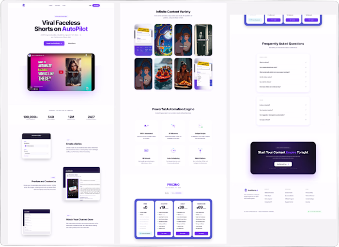 AutoShorts is a solid product — so I redesigned their landin...