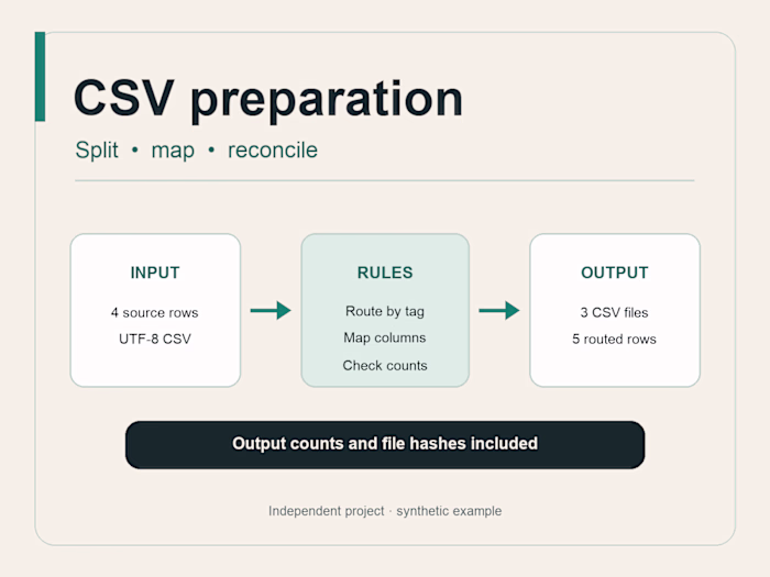 CSV preparation — an independent