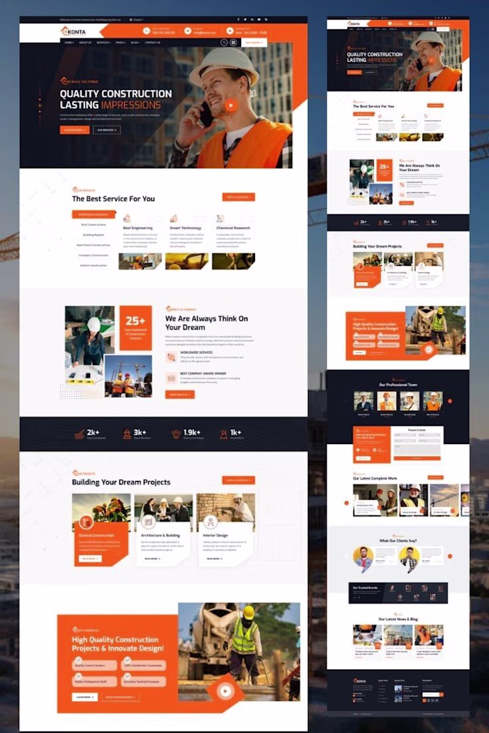 This construction website project was