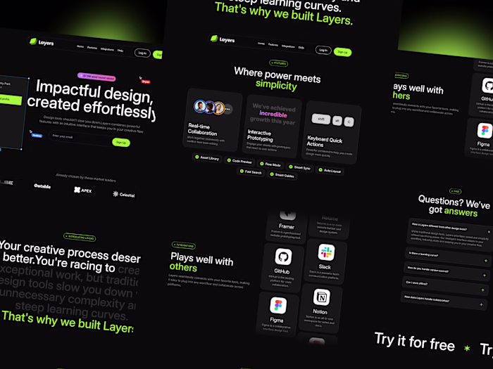 Layers-A Stunning Design Tool Landing Page