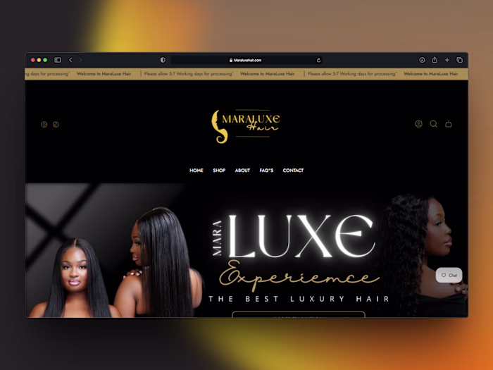 Maraluxe Hair Luxury Shopify Store Development