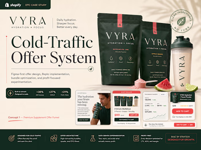 Shopify Cold-Traffic Offer System for VYRA