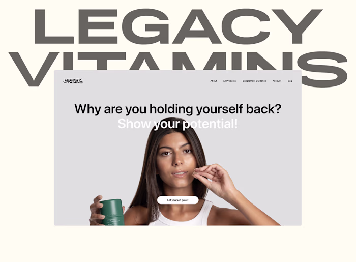 Website design for Legacy Vitamins :: Behance