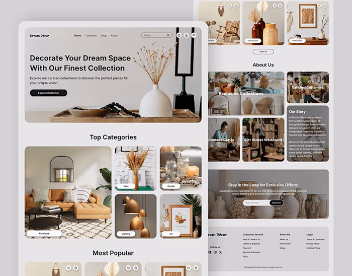 Home Decor Website Design :: Behance