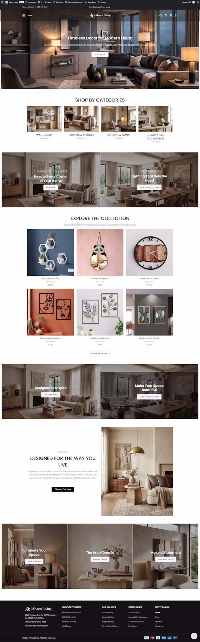 Alvara Living - E-commerce Website