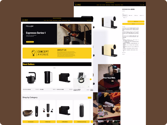 Luxury Shopify Store Design for Concept Avenue