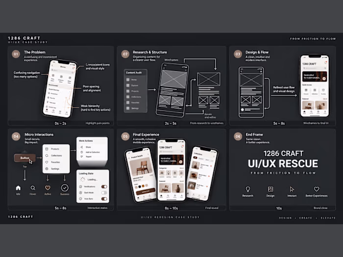 1286 CRAFT UI/UX Rescue — From Friction to Flow