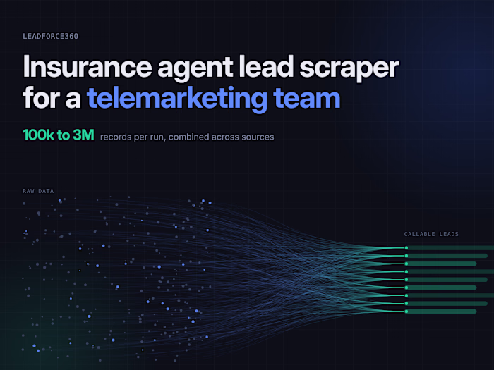 Insurance Agent Lead Scraper for a Telemarketing Team