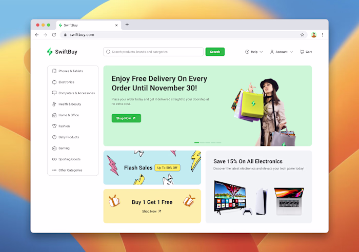 SwiftBuy: E-commerce Web Design