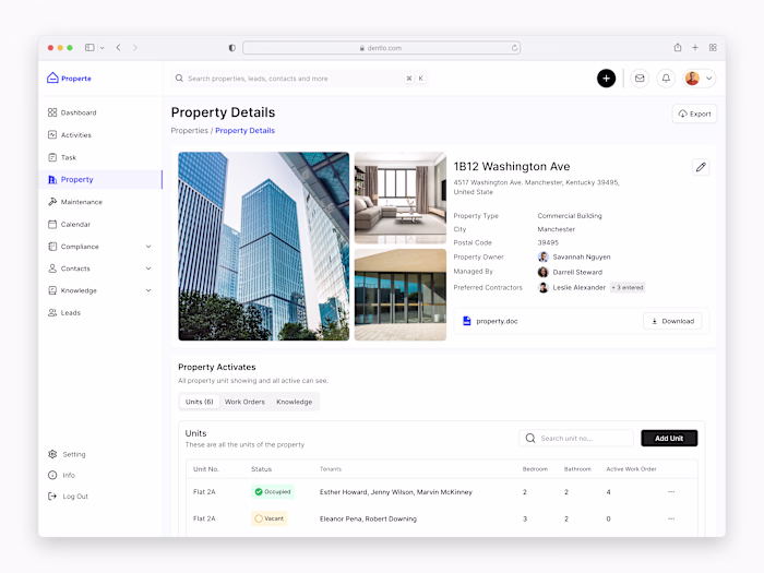 Properte - Property Mangement Software (Property details )