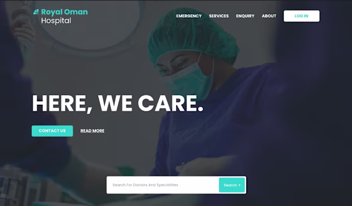 Hospital web design using figma